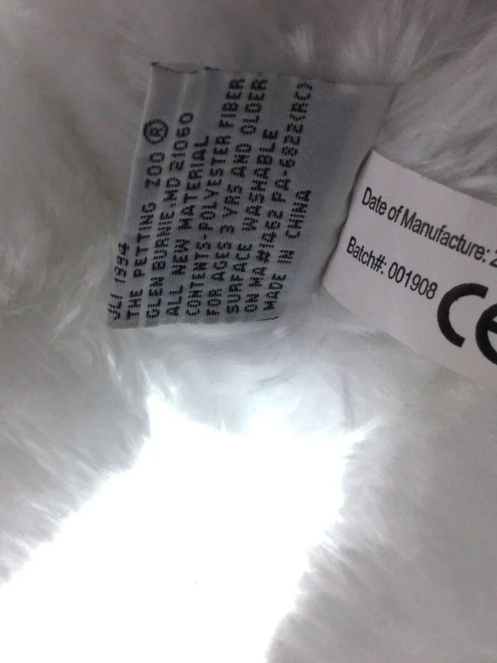 The Petting‎ Zoo Plush White Teddy Bear Polar Bear with Red Ribbon